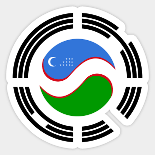 Korean Uzbekistani Multinational Patriot Flag Series Sticker